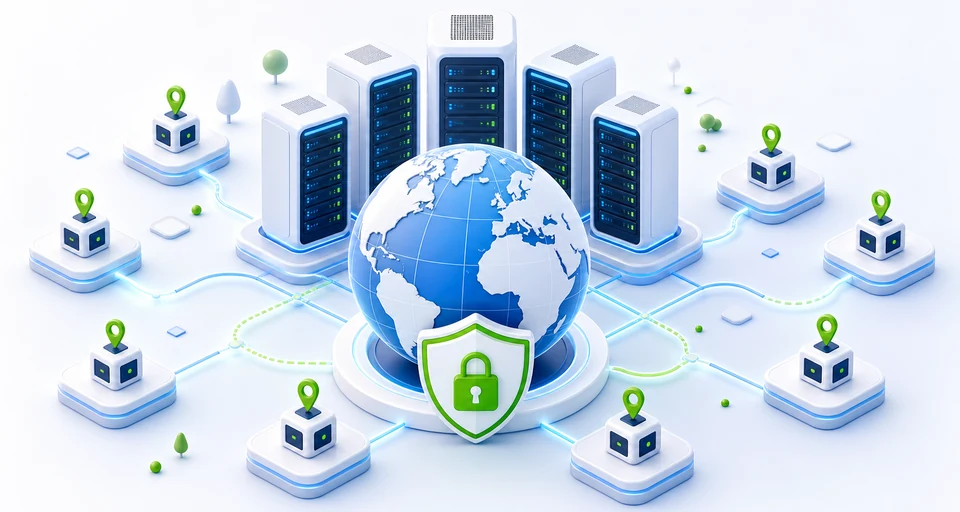 Private proxy network illustration