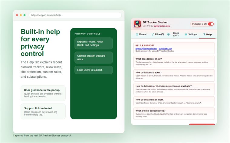 BP Tracker Blocker: Block Trackers, Ads and Analytics 8 BP Tracker Blocker help and privacy troubleshooting guide