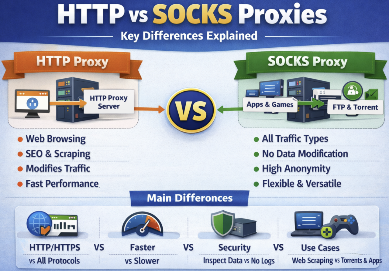 http vs socks proxies