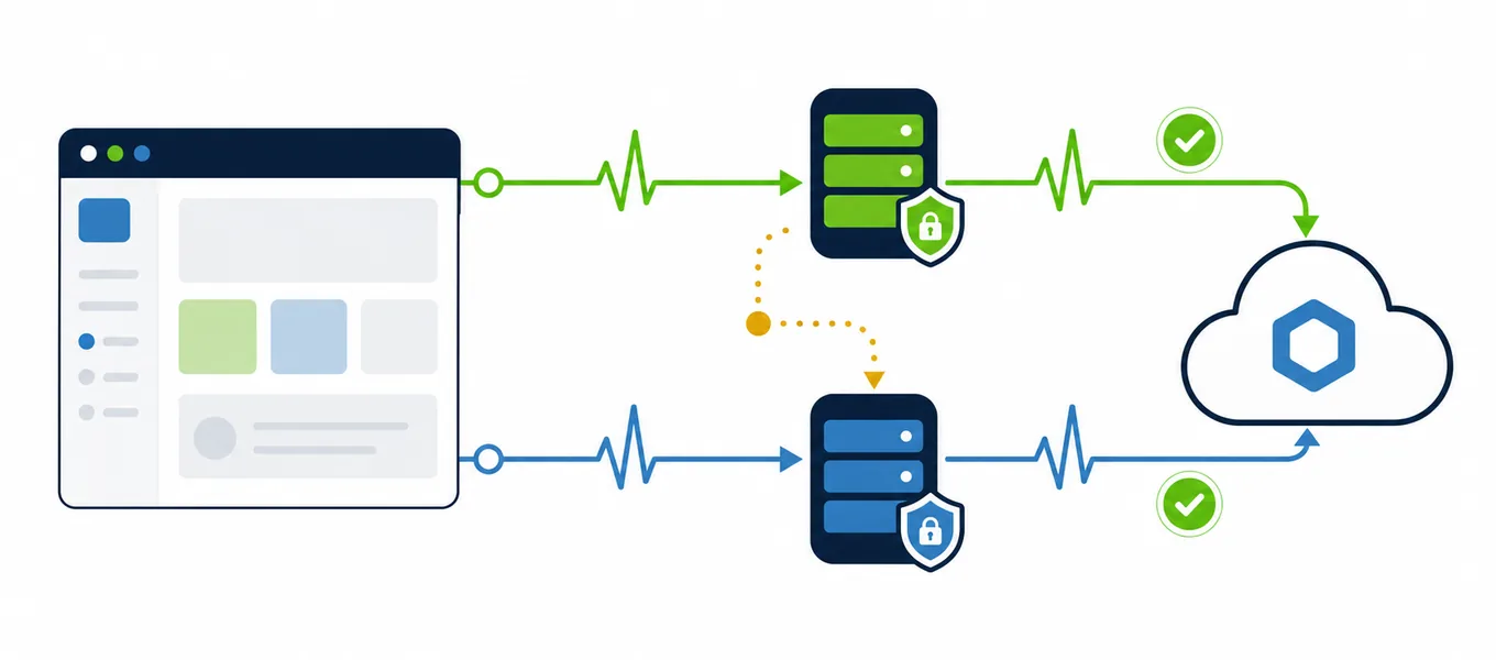 API testing workflow through a controlled proxy